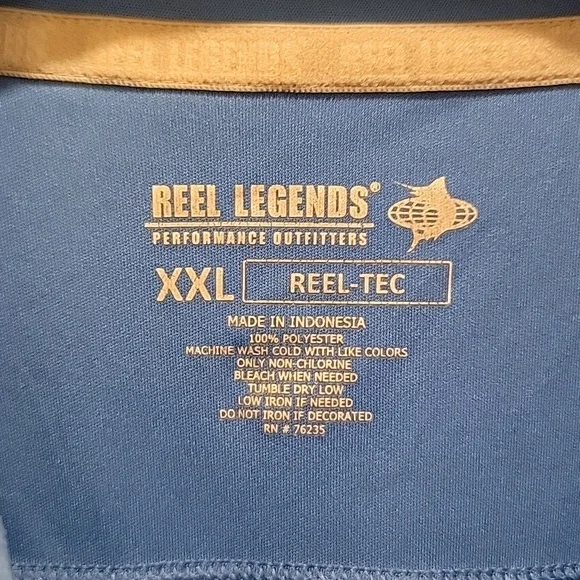 Reel Legends Reel-Tec Activewear/Sportswear Polo Shirt Size XXL - Picture 2 of 7